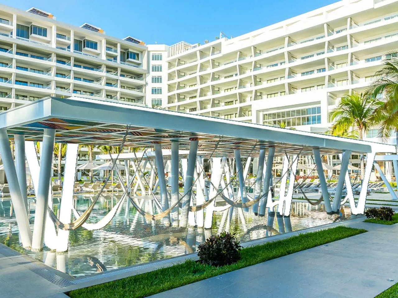 Hammock pavilion over the pool