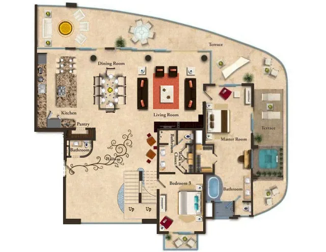 Floor plan of the grand penthouse suite